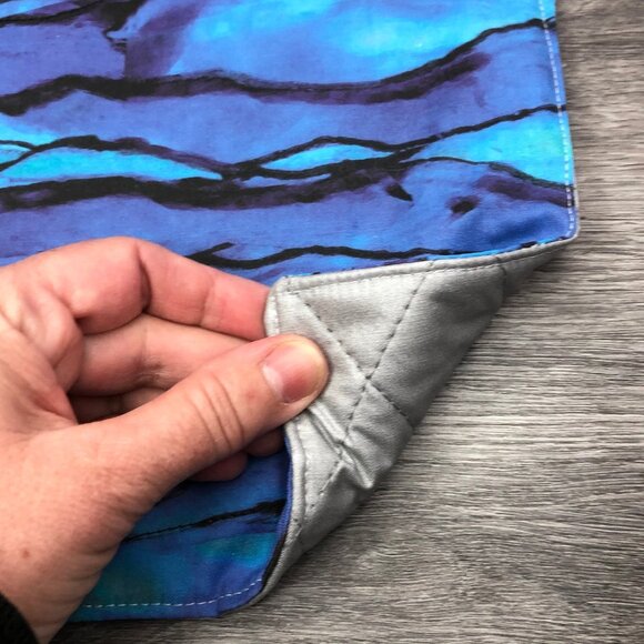 potholder abstract art blue green ocean waves watercolor swirls Pot holders - Picture 2 of 5